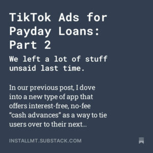 TikTok Ad for Payday Loans 2