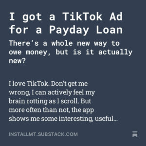 TikTok Ad for Payday Loan shareable